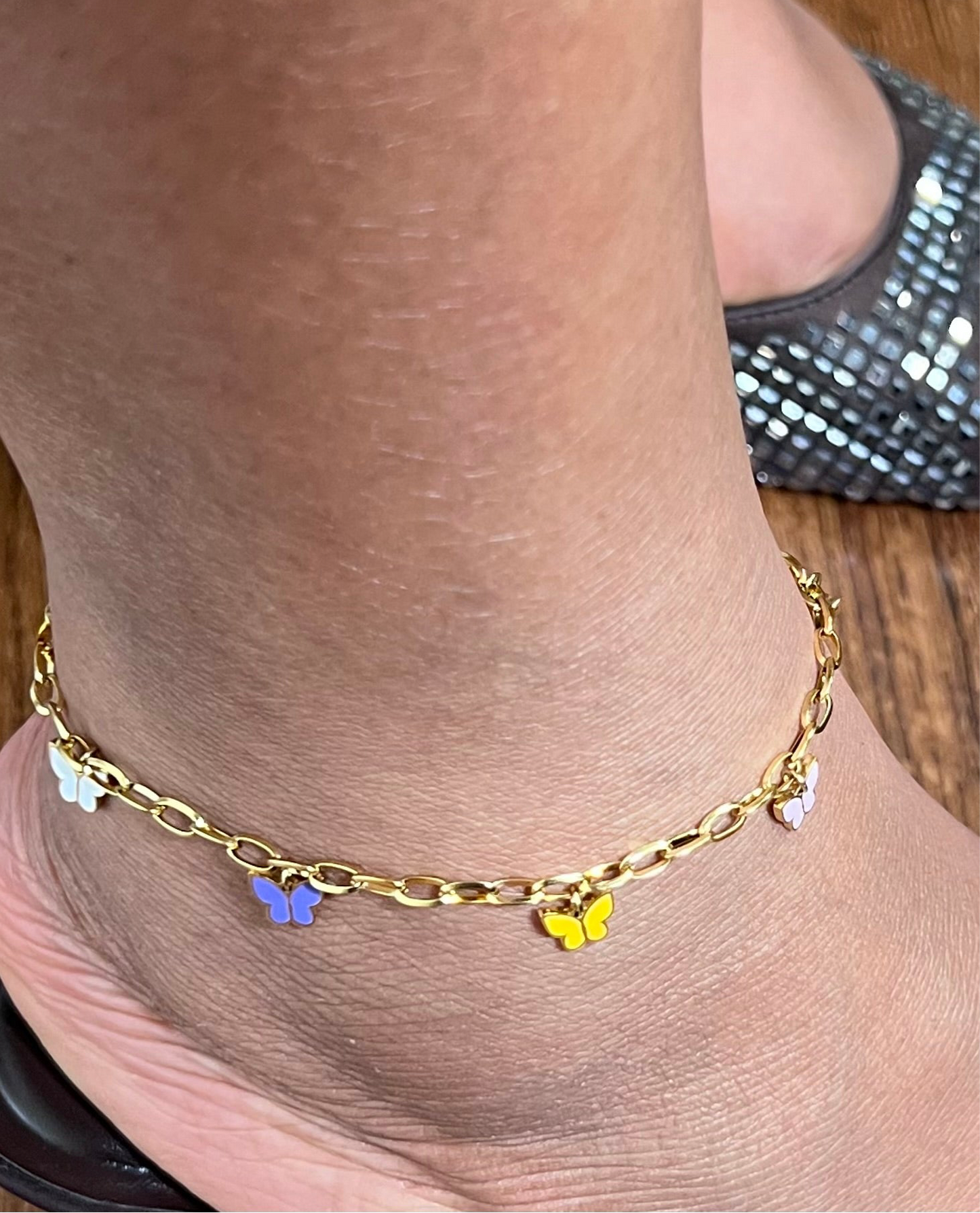 Maraj Papillon Charm Colorful Enamel Anklet