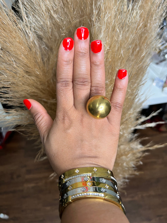 Luxe Adjustable Statement Ball Ring