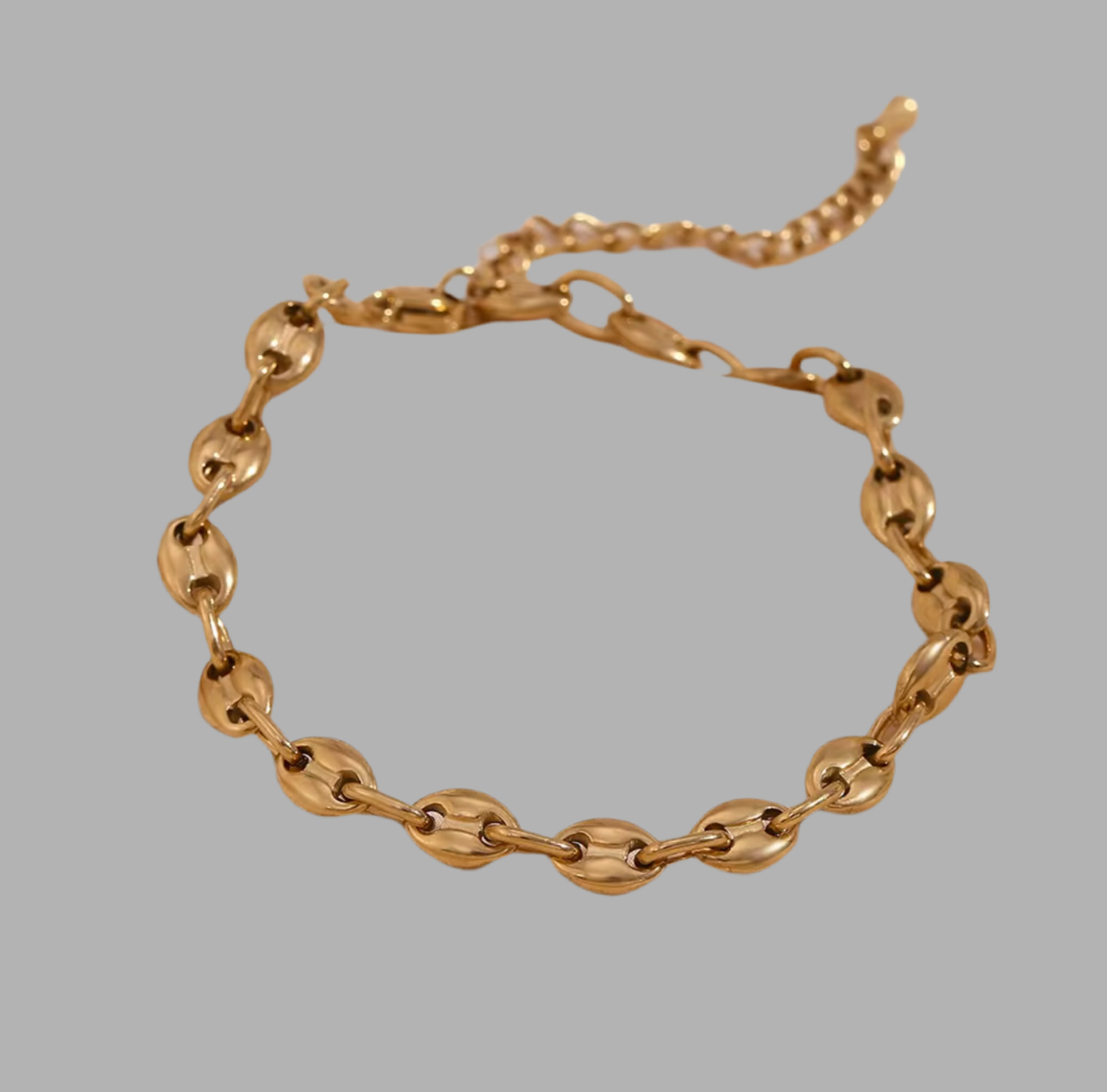 Nadia 16K Coffee Bean Chain Link Anklet
