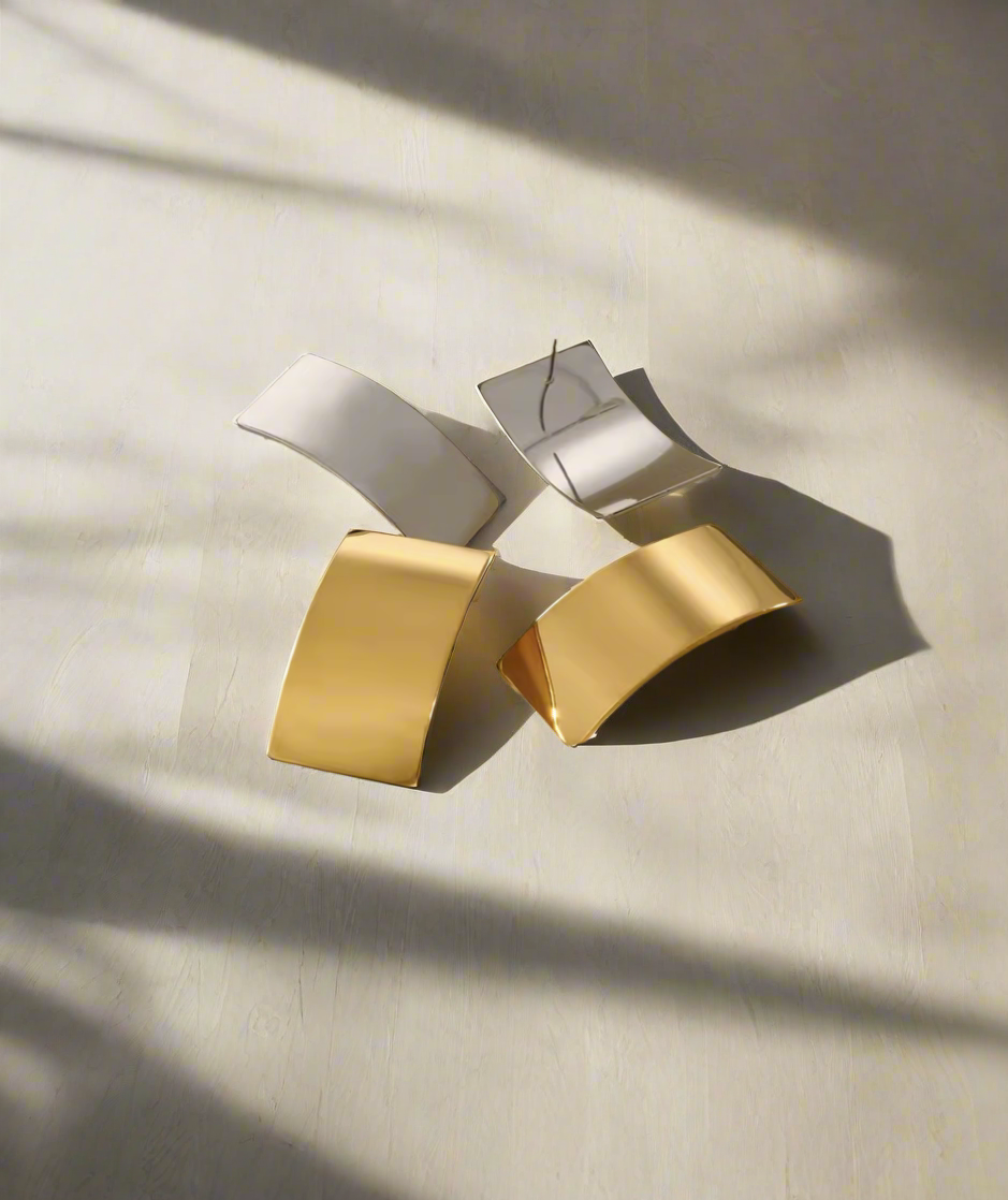 Obaapa Vertical Retangular Statement Earrings