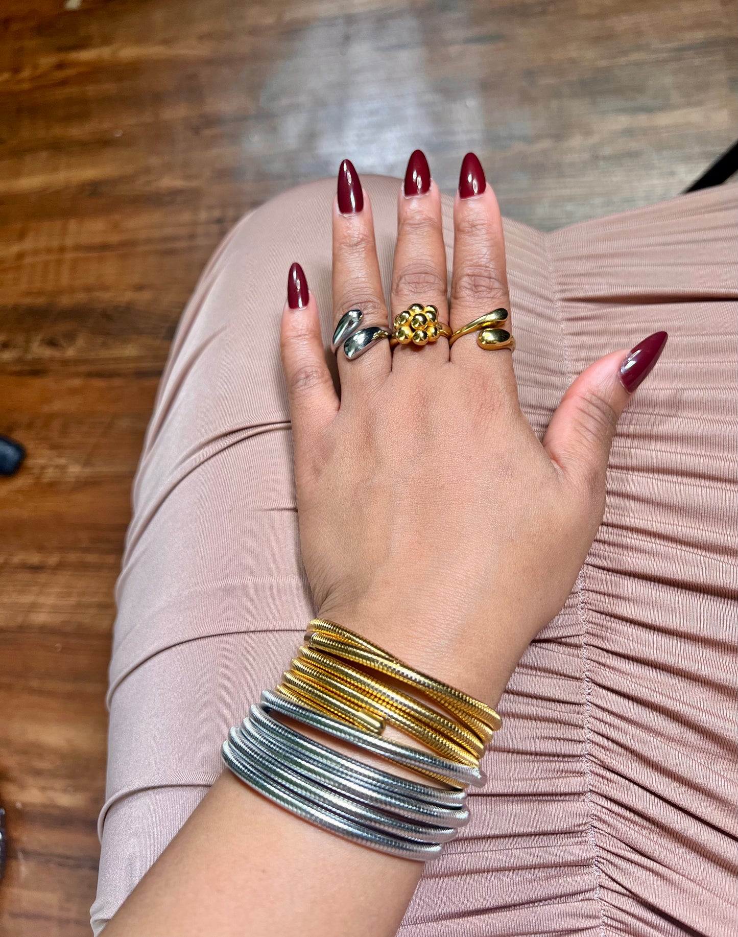 Richesse Stacked Flexible Statement Bangle Bracelet