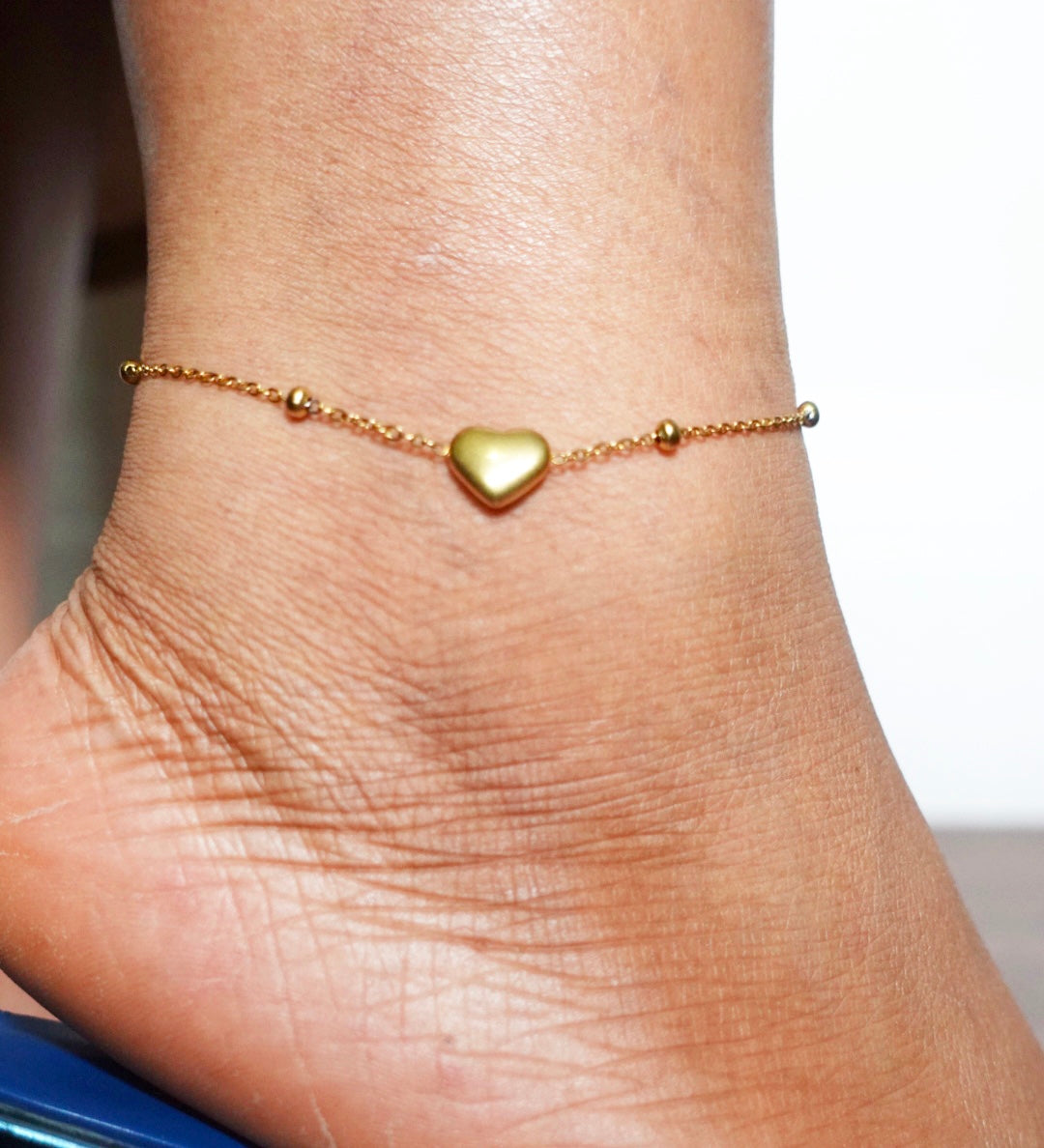 Belle Ami Heart Beaded Dainty Anklet