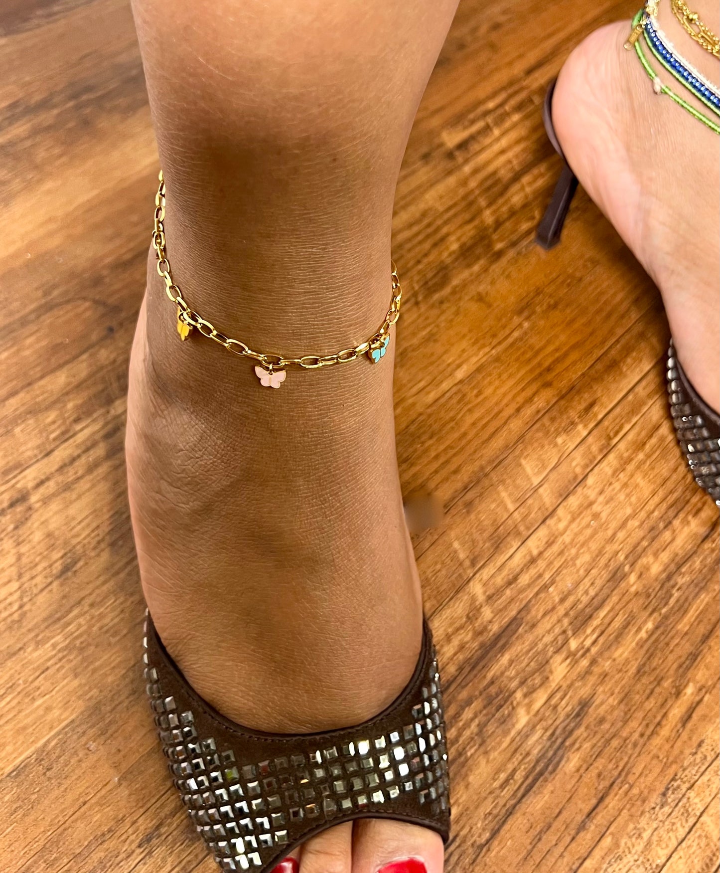 Maraj Papillon Charm Colorful Enamel Anklet