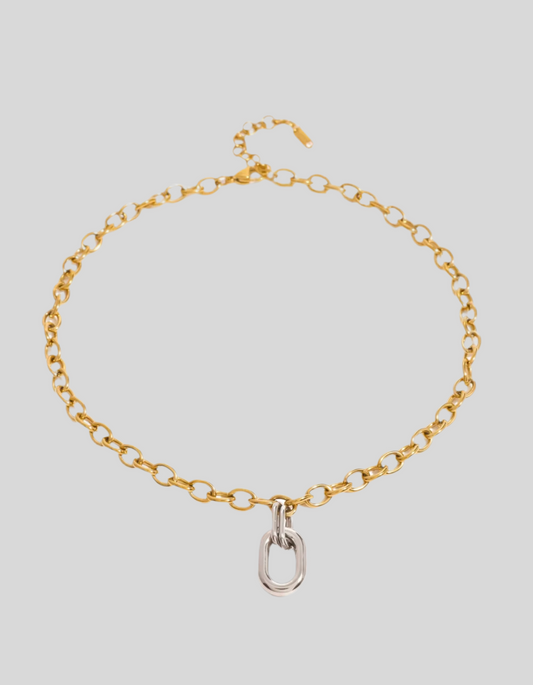 Aya Mixed Metal Hardware Statement Necklace