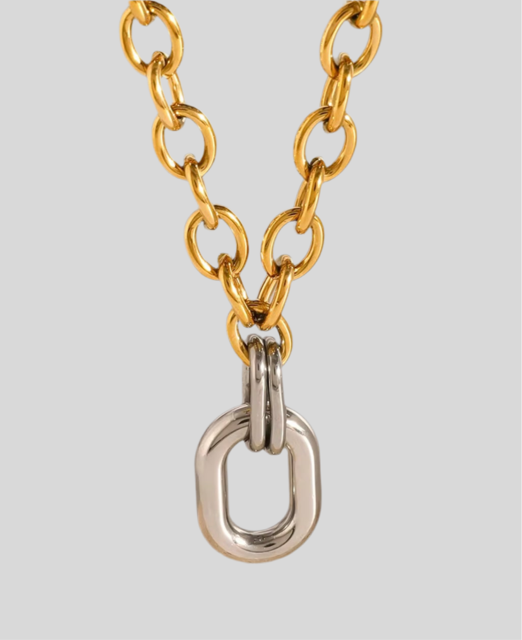 Aya Mixed Metal Hardware Statement Necklace