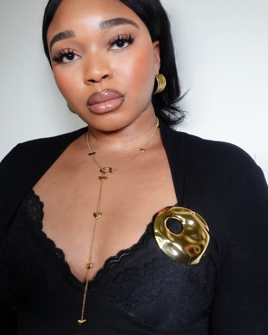 Lady Hammered Statement Brooch