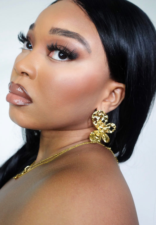 Giselle Hammered Butterfly Statement Earrings