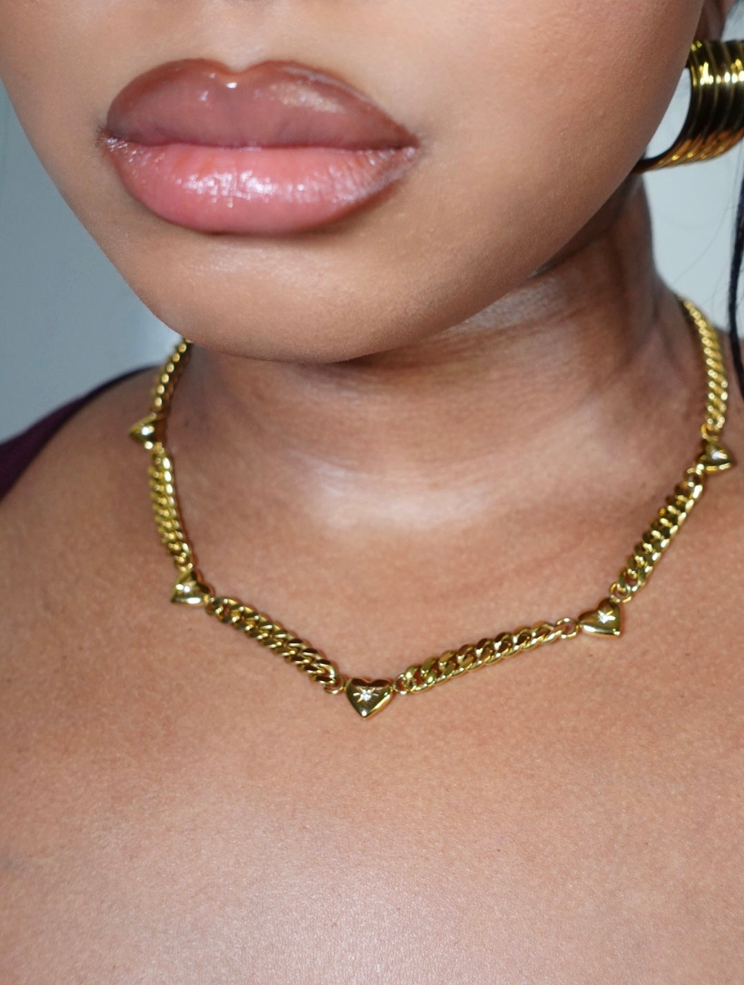 Adore Heart Charm 6mm Cuban Link Necklace