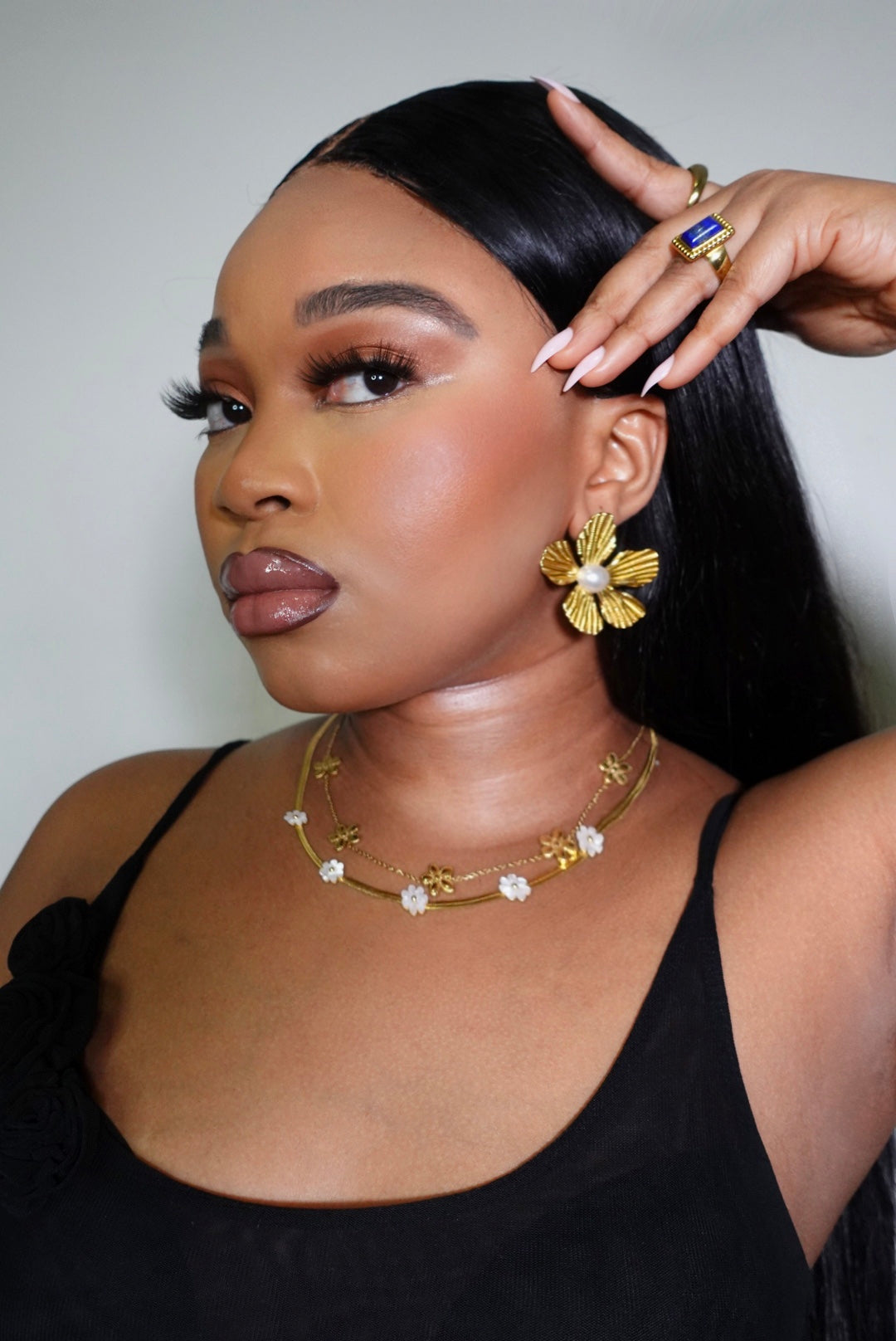 Princesa Flower Bold Statement Earrings