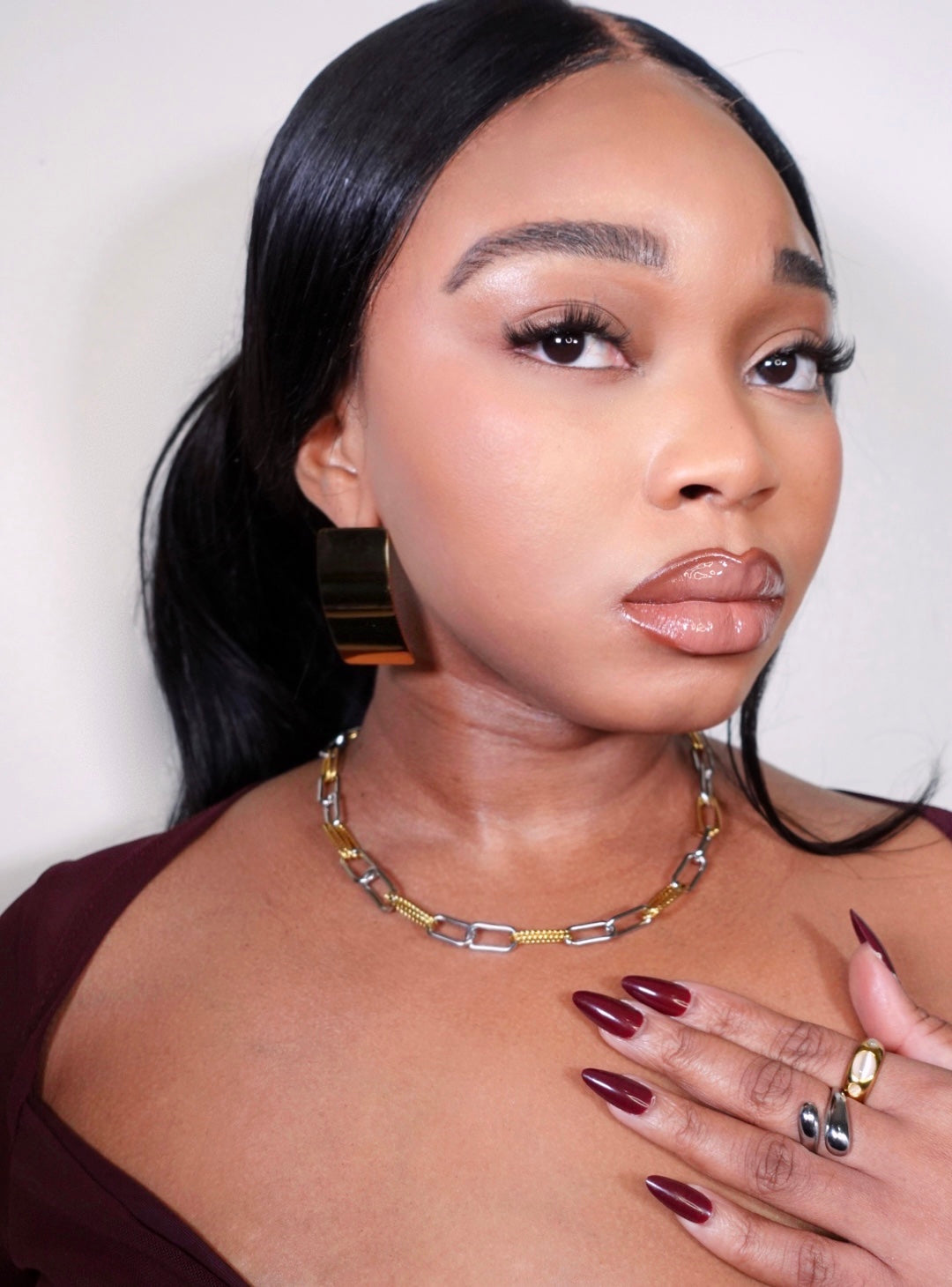 Stephy Mixed Metal Paperclip Necklace