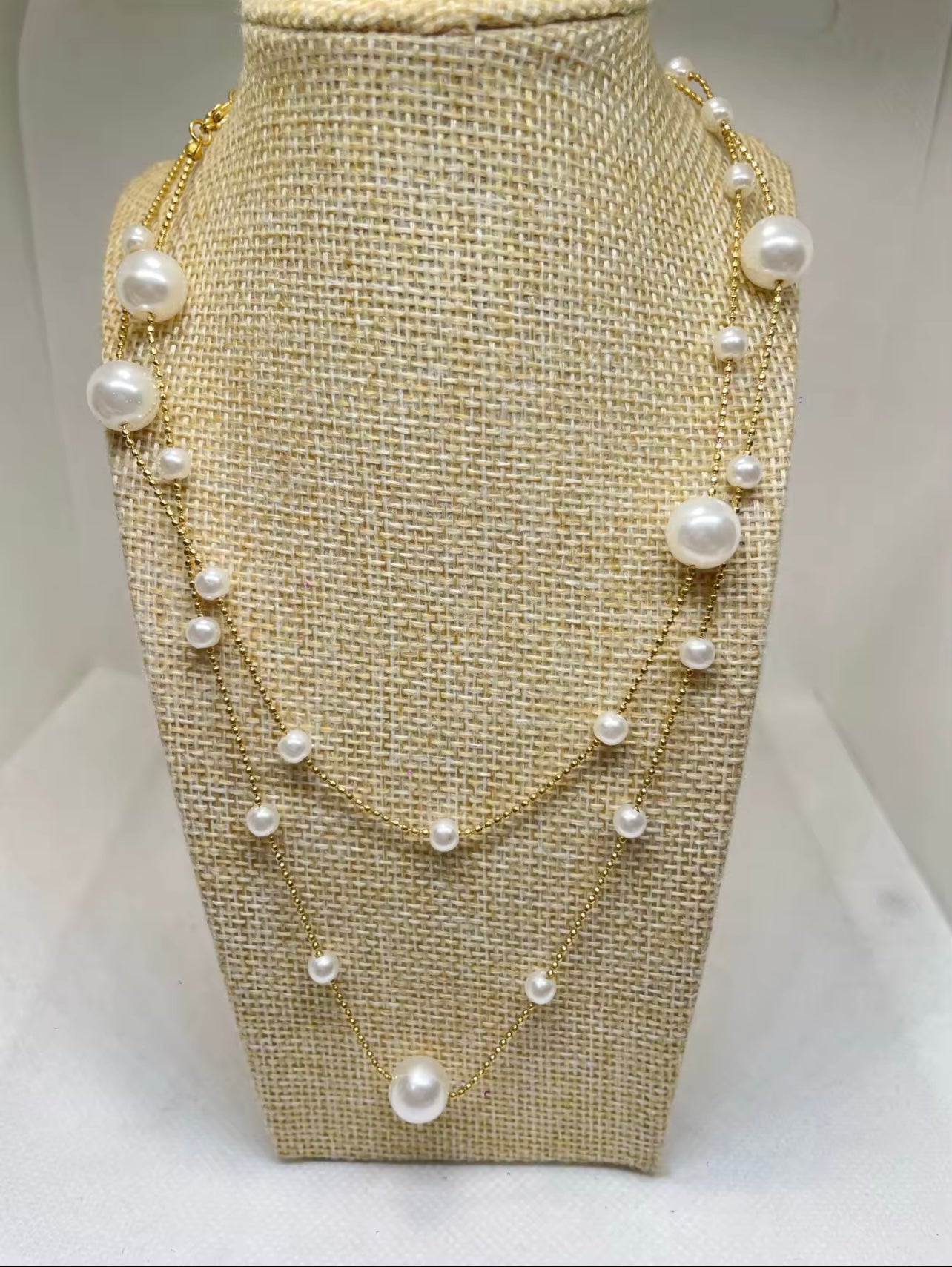 Celeste Shell Pearl Long Danity Necklace