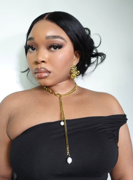 Glory Hardware Y Shaped Bold Two Link Gold Necklace