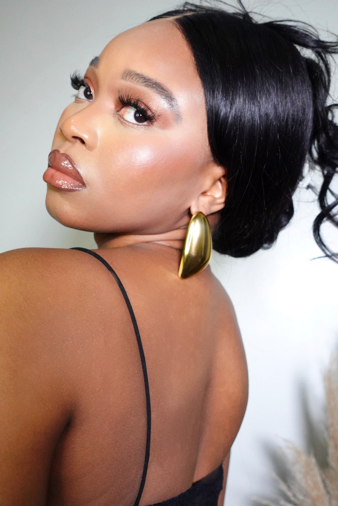 Abena Gold Statement Earrings in