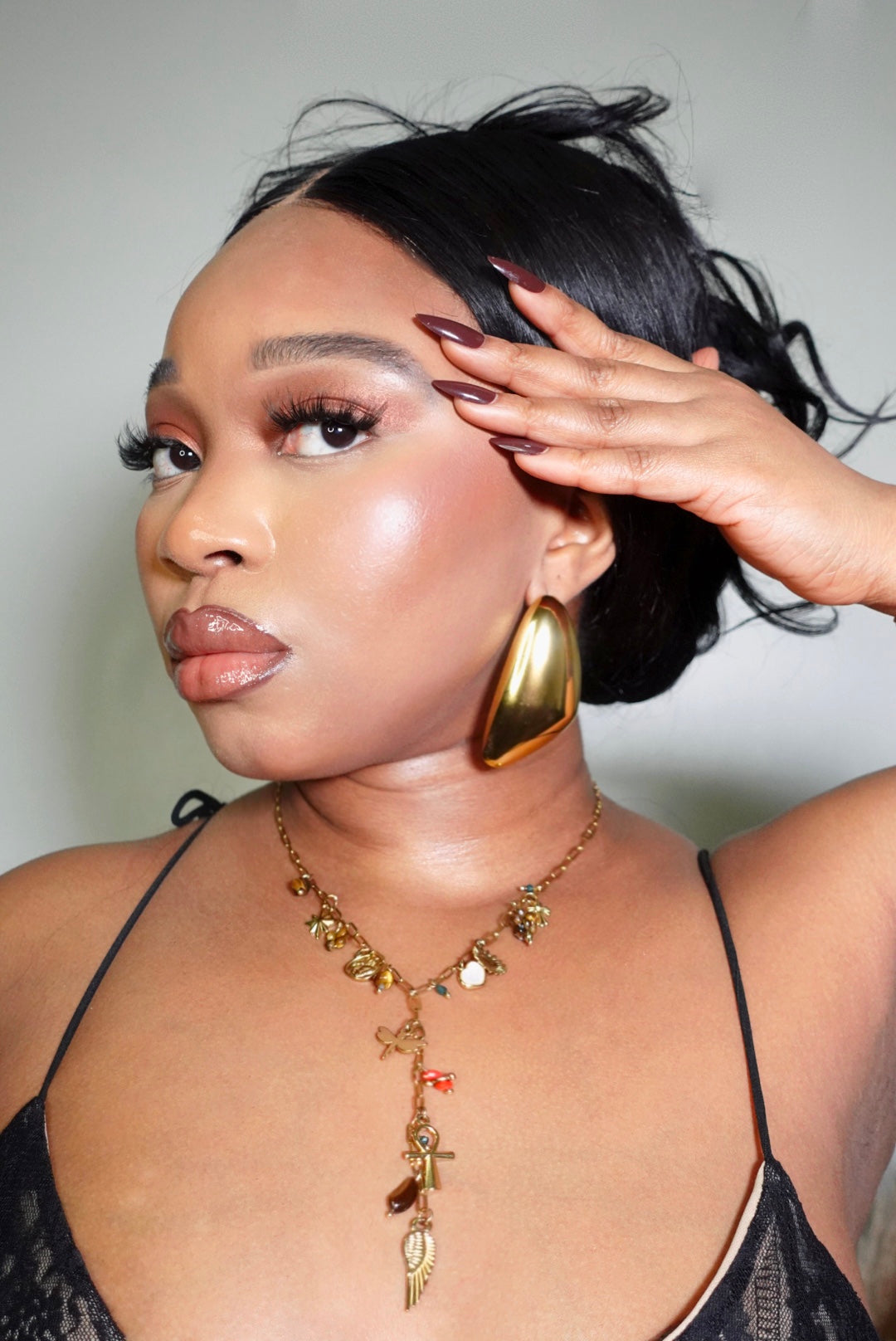 Abena Gold Statement Earrings  in