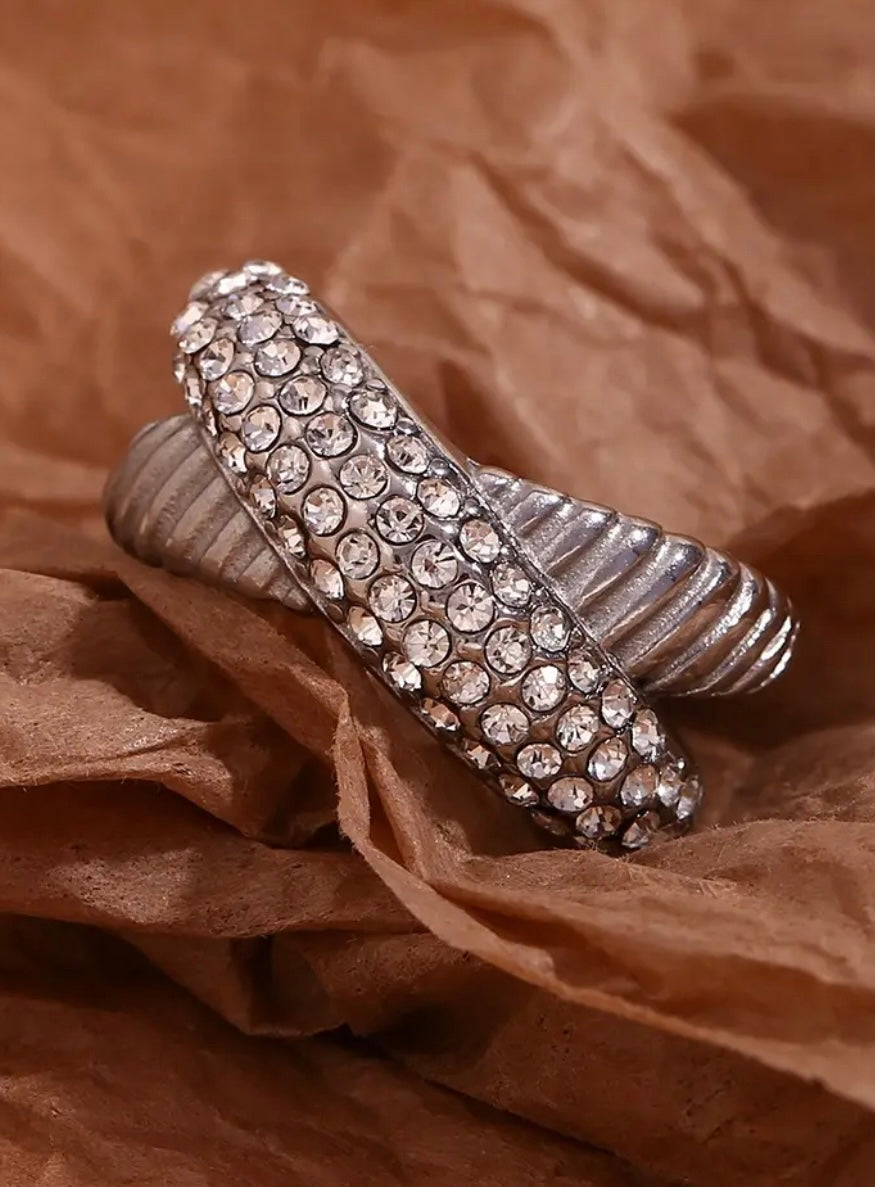 May Cubic Zirconia X Shape Ring