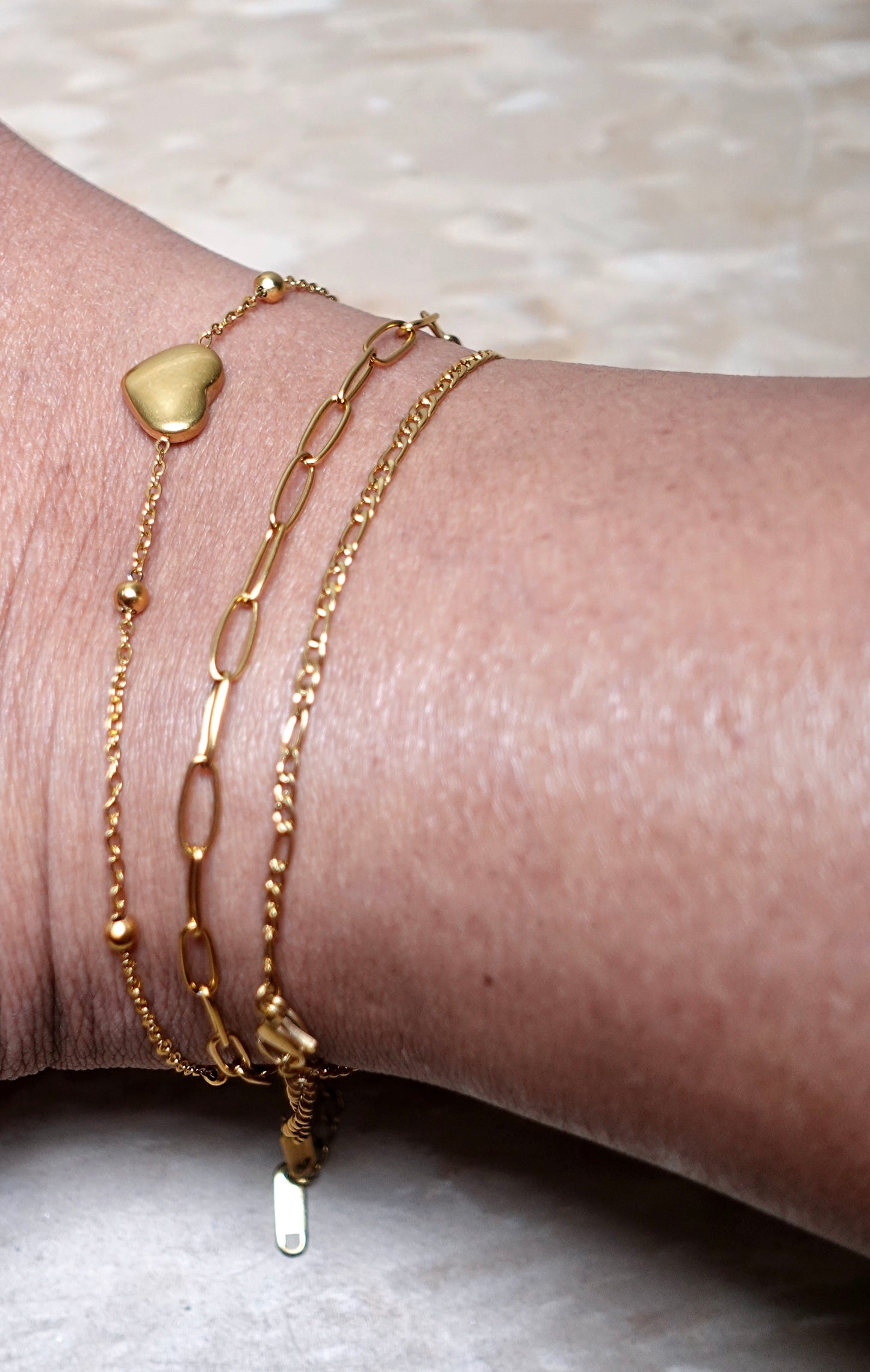 Belle Ami Heart Beaded Dainty Anklet