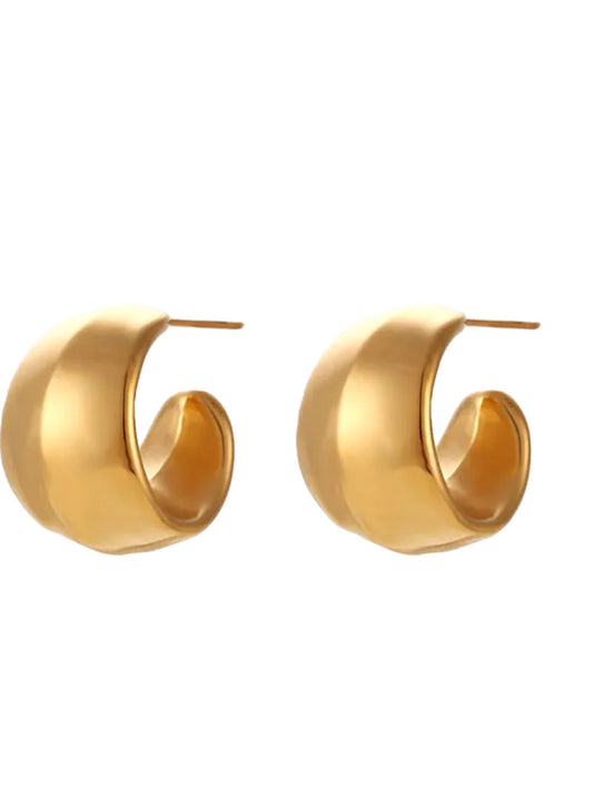 Marie Chunky Hollow Out Hoop Earrings