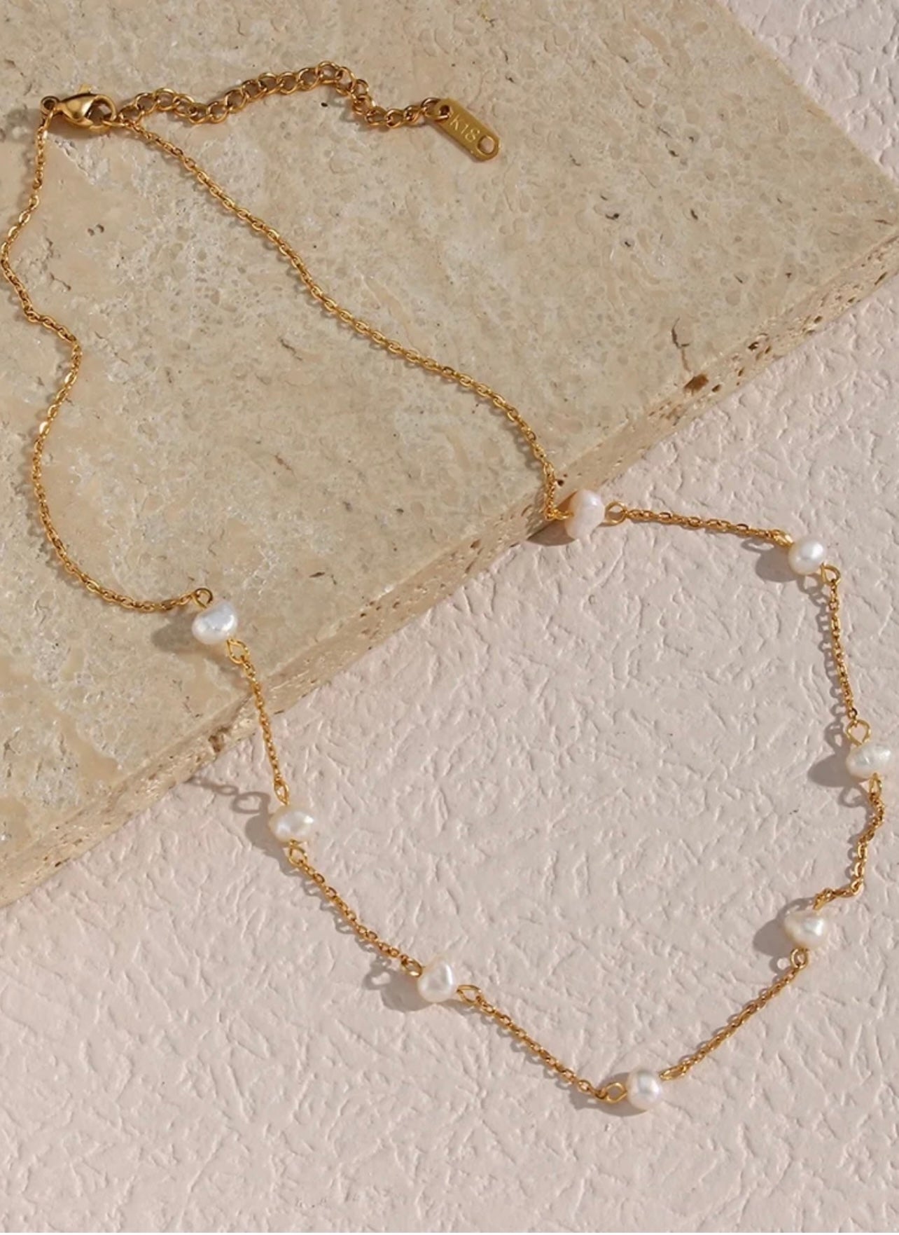 Dora Freshwater Pearl Beaded Dainty Necklace