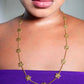 Jolie 17 Hibicus Floret Long Necklace 18K Gold Filled Tarnish Free Jewelry