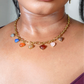 Akoma Colorful Natural Stone Heart Charm Necklace