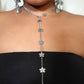 Jolie 17 Hibicus Floret Lariat Y Long Necklace 18K Gold Filled Tarnish Free Jewelry