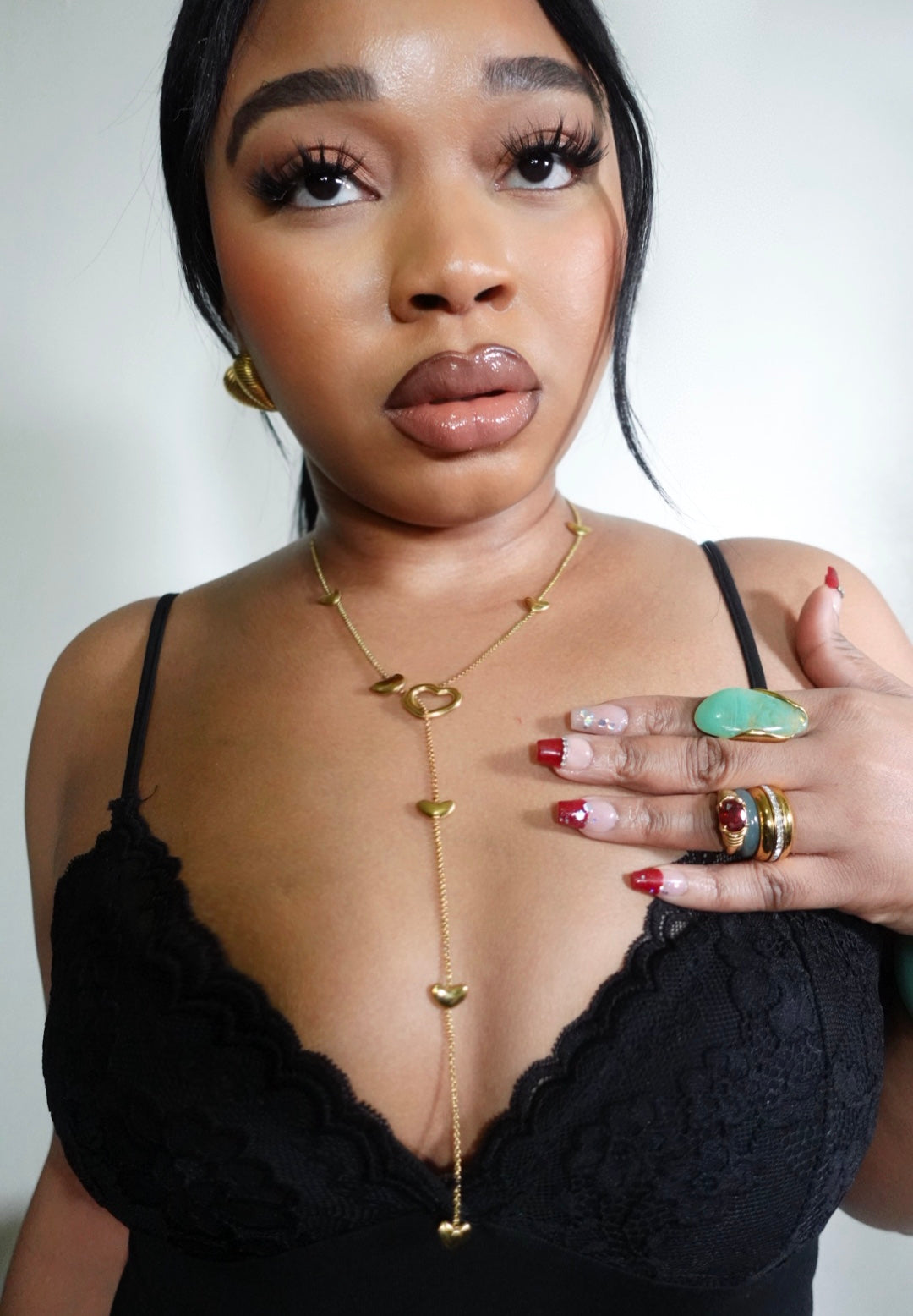 Adoma Lariat Open Locket Dainty Y Necklace