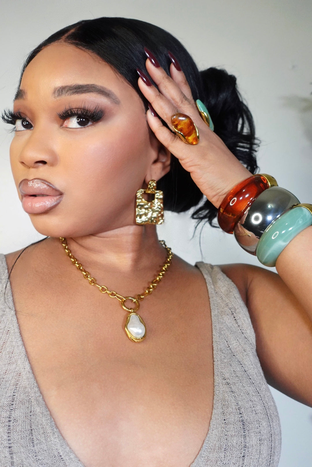 Blessing Baroque Shell Pearl Toggle Necklace