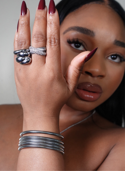 Richesse Stacked Flexible Statement Bangle Bracelet