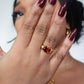 Ruby Red Cubic Zirconia Signet Ring
