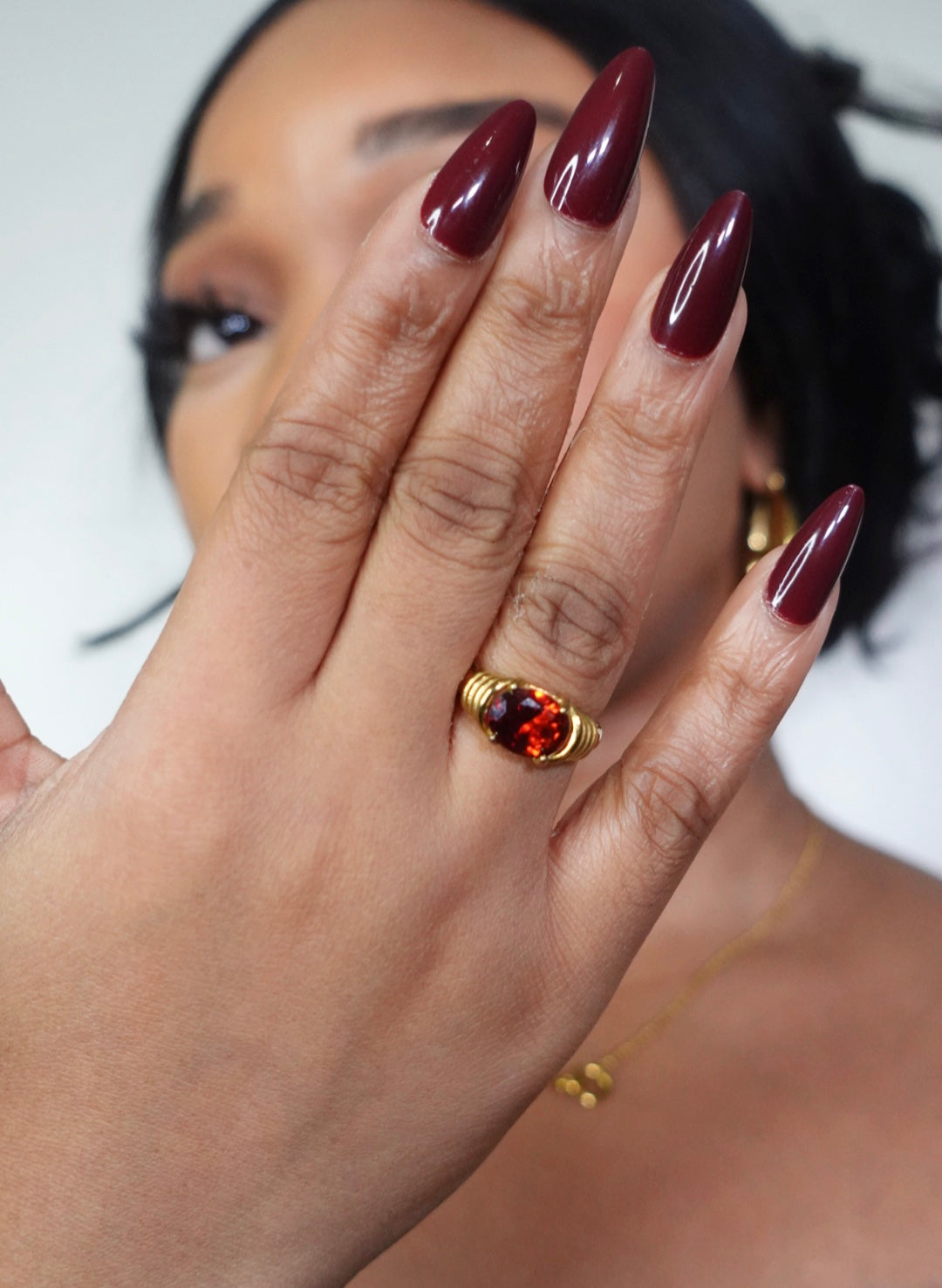 Ruby Red Cubic Zirconia Signet Ring