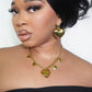 Ahoufe Heart Charm Chunky Necklace
