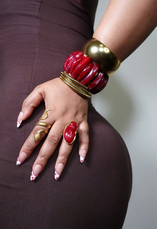 Nabila Resin Acetic Statement Bracelet