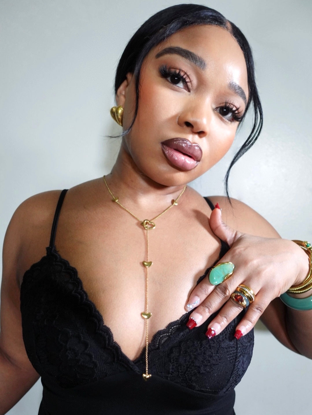 Adoma 18K GoldFilled Lariat Open Locket Dainty Y Necklace