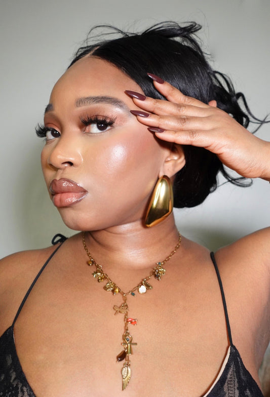 Abena Gold Statement Earrings  in