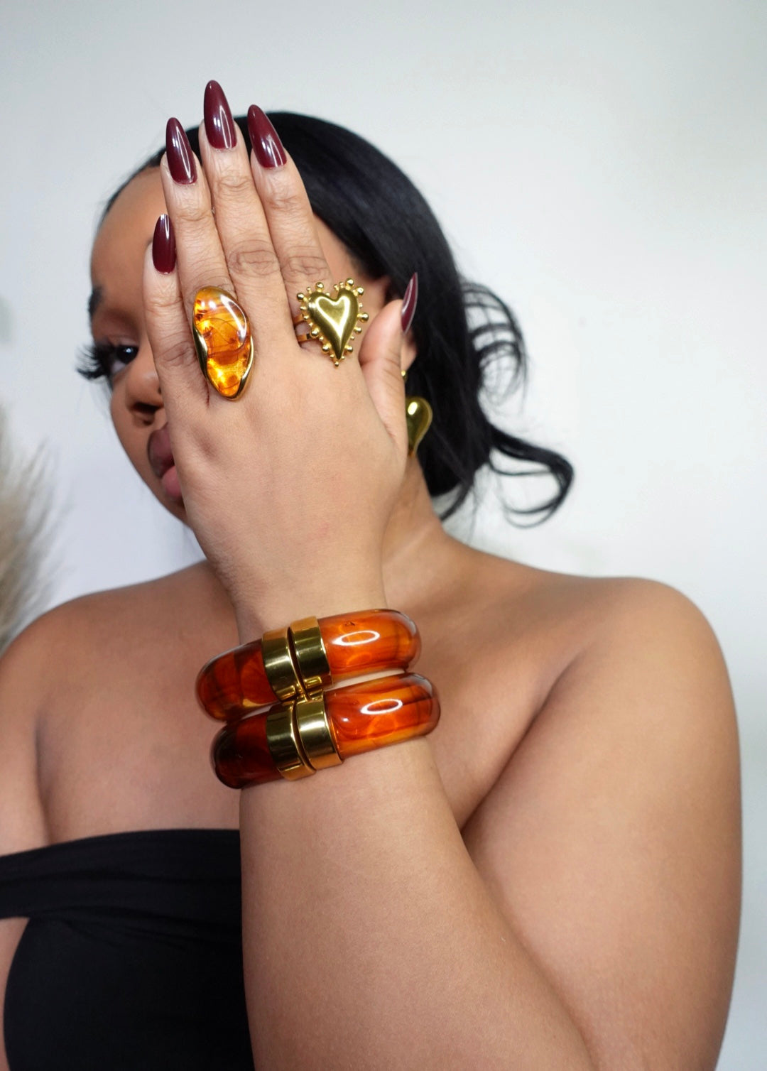 Chioma Marble Resin Statement Bangle