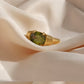 Ruby Red et Emerald Cubic Zirconia Signet Ring