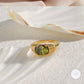 Ruby Red et Emerald Cubic Zirconia Signet Ring