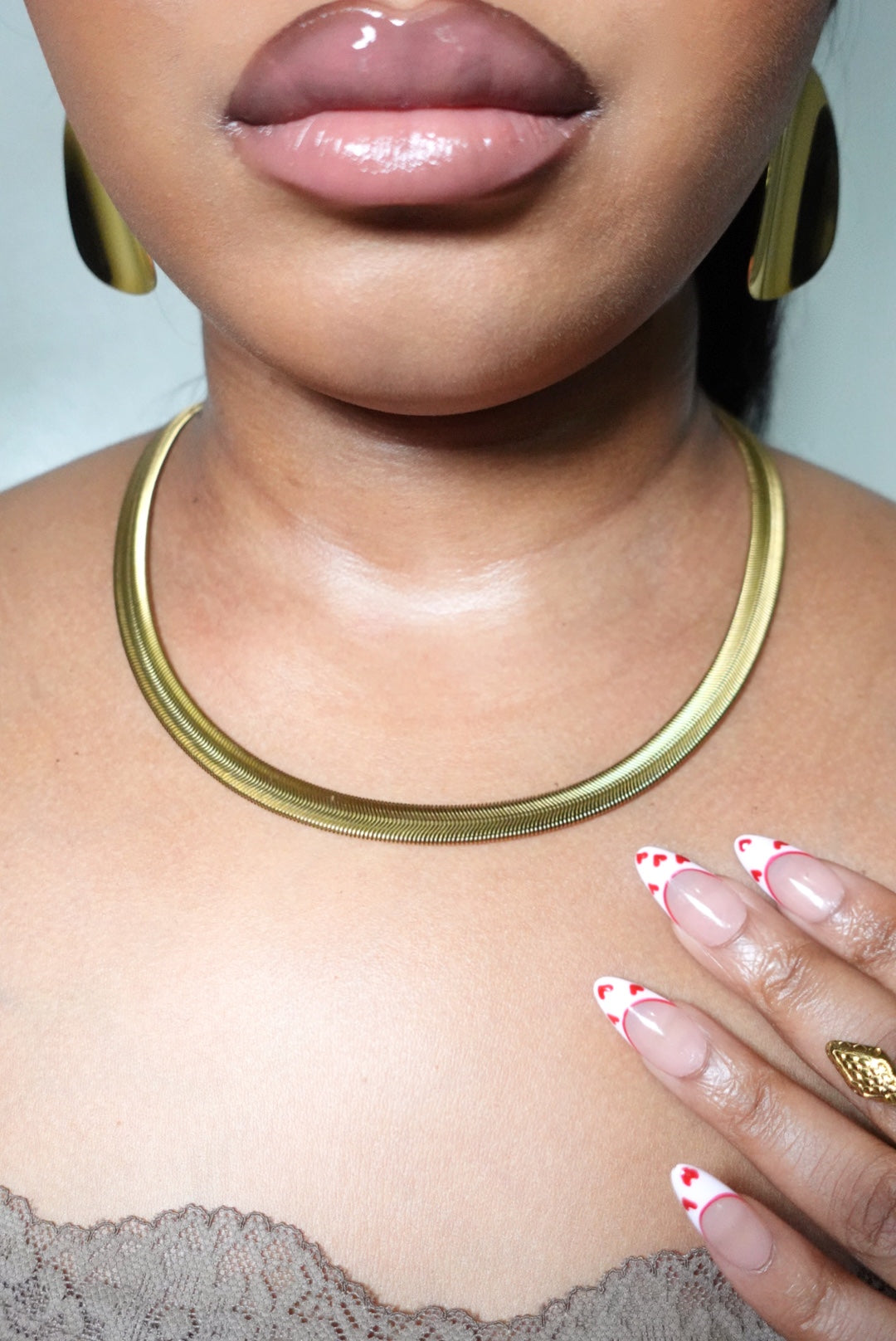 Diana Fishtail Herringbone 8mm Chunky Snake Necklace