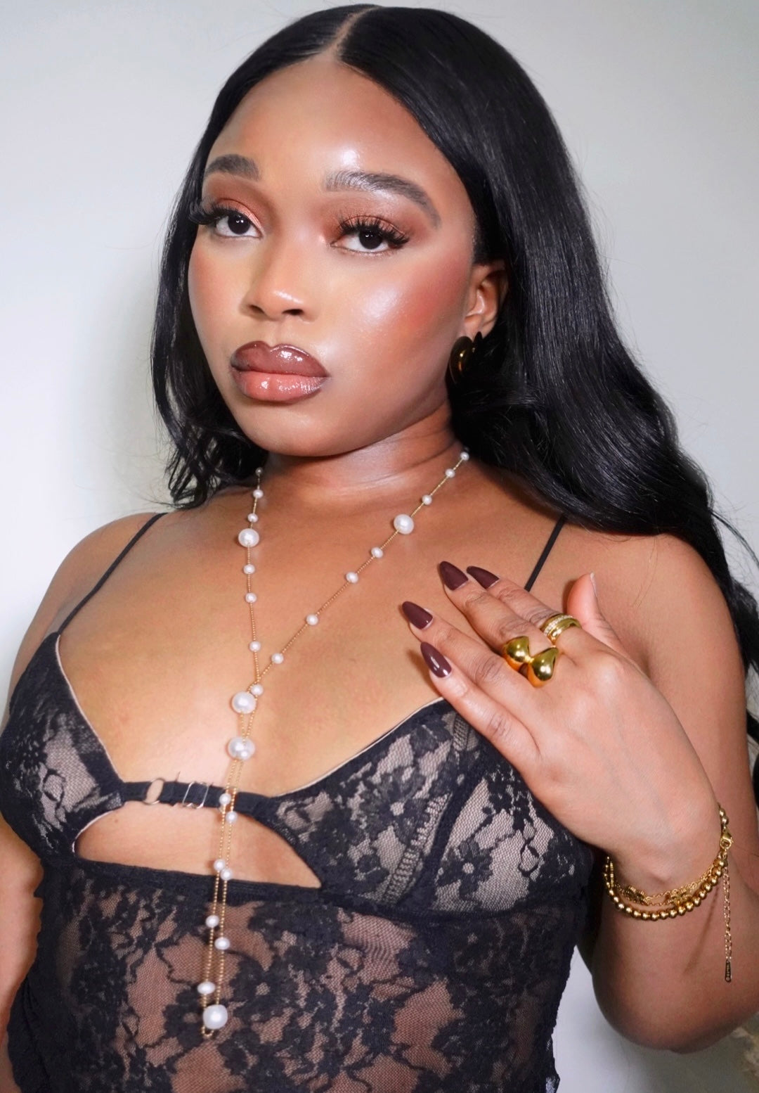 Celeste Shell Pearl Long Danity Necklace