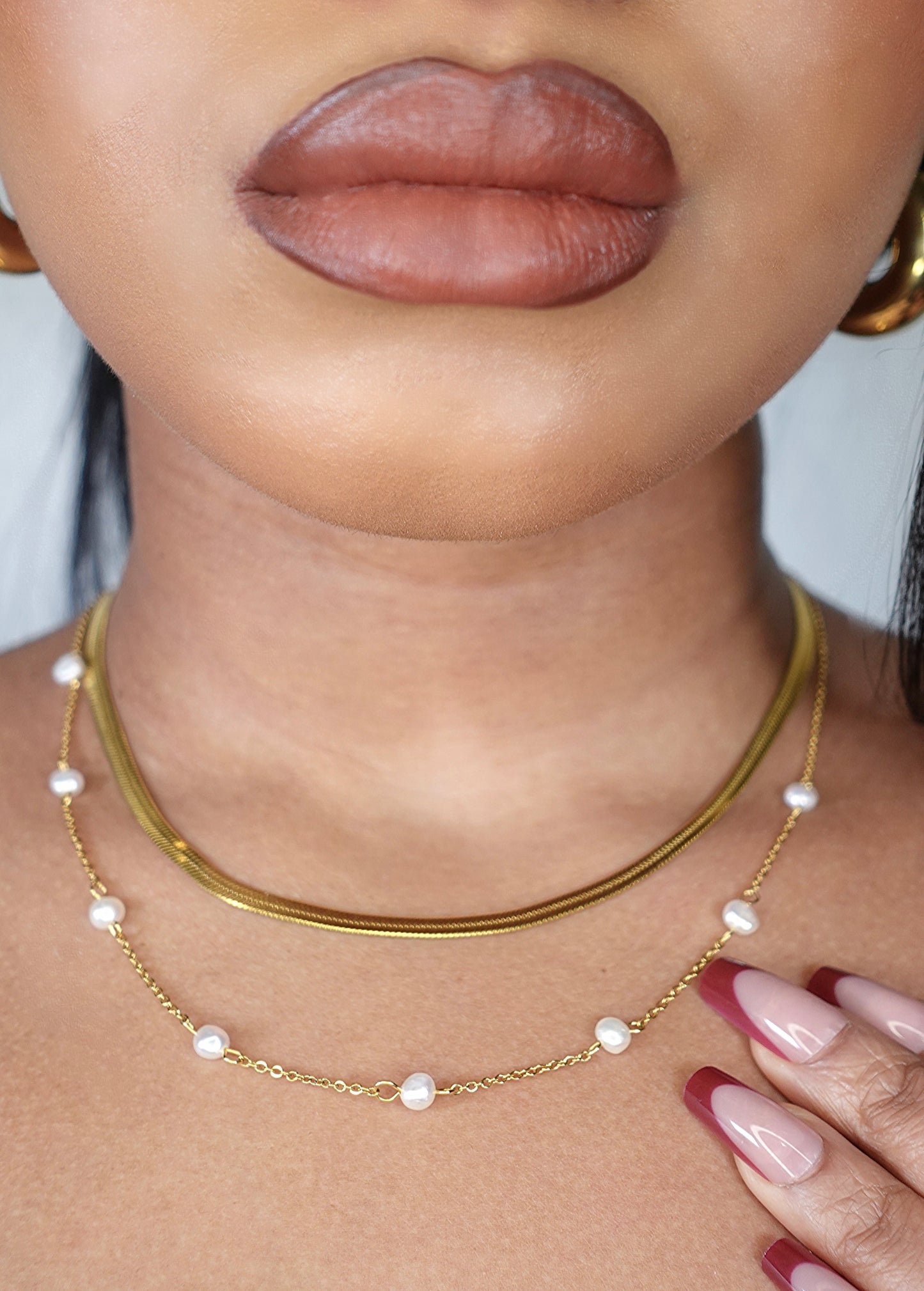 Evie Herringbone Snake Necklace