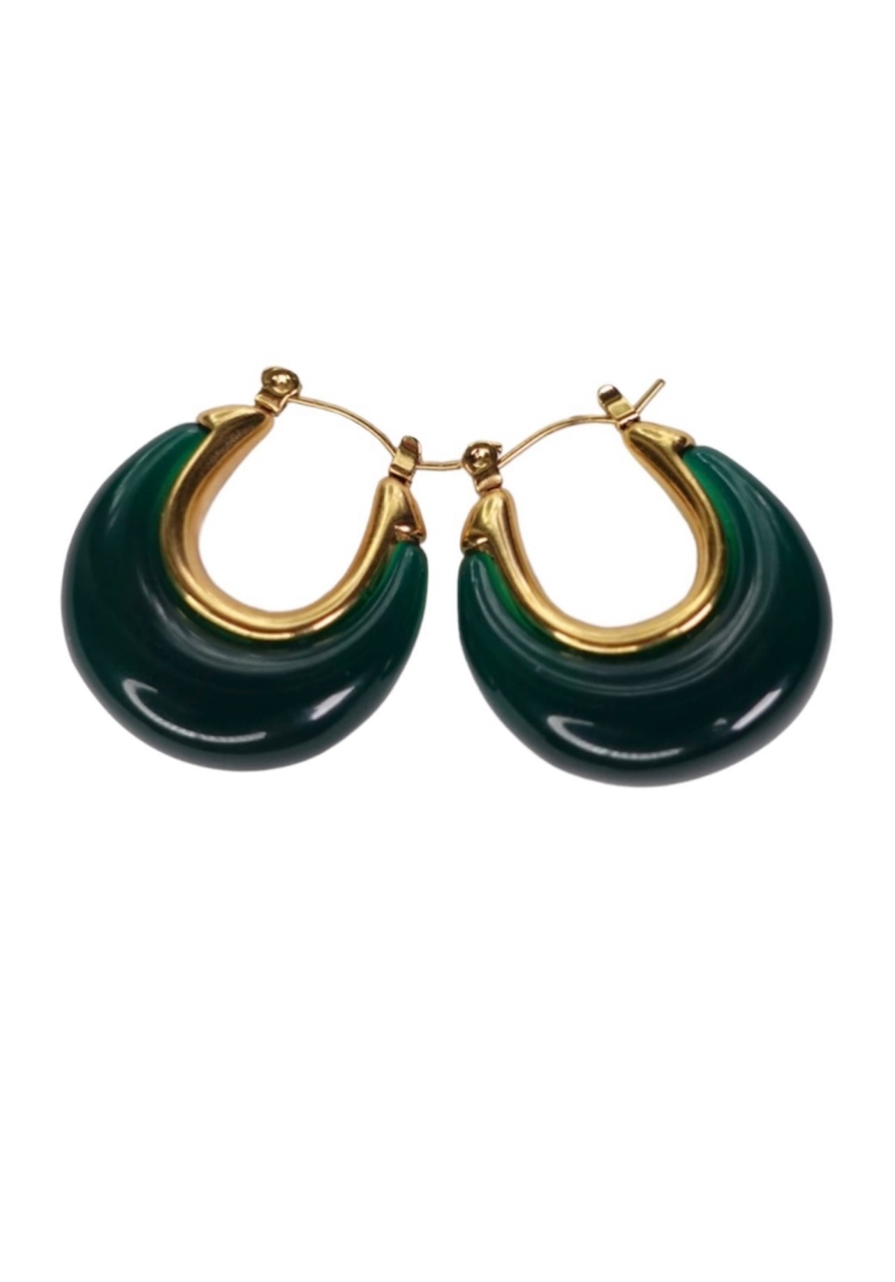 Sika Acrylic Gold Hoop Earrings