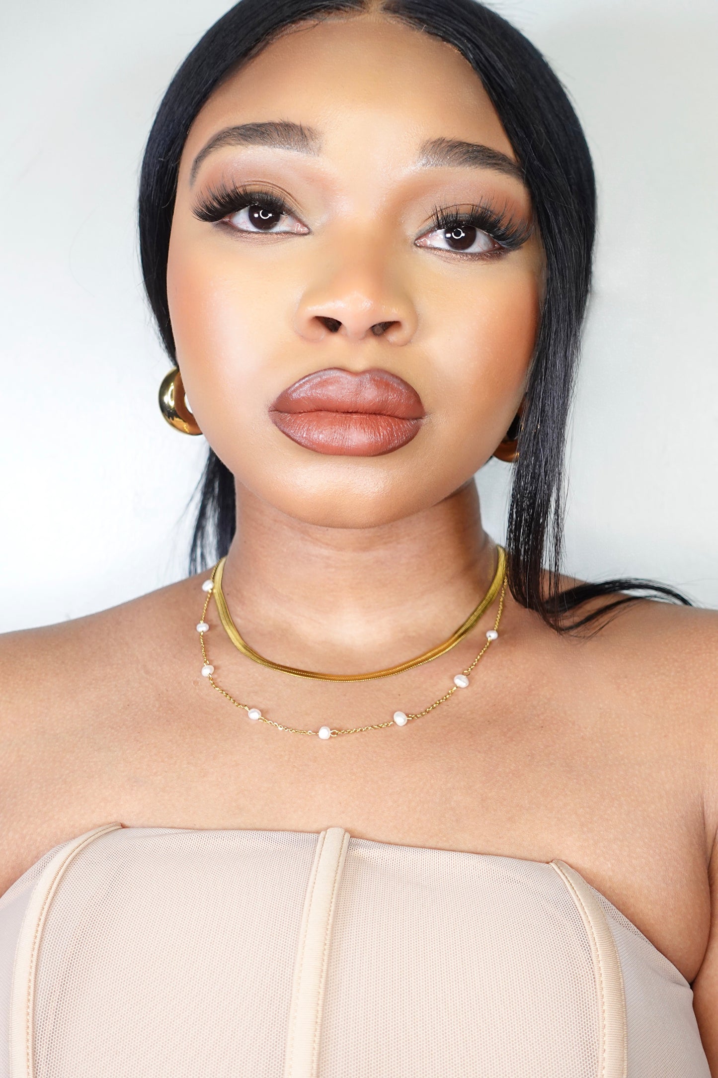 Evie Herringbone Snake Necklace