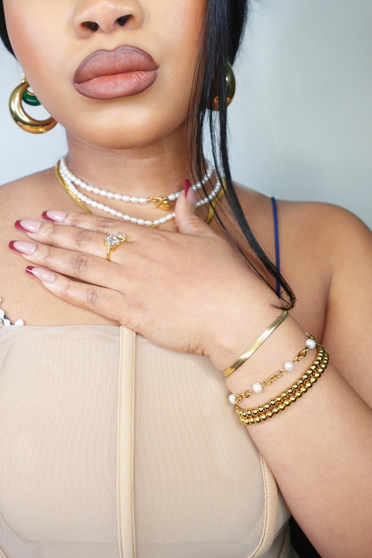 Evie Gold Herringbone Snake Bracelet