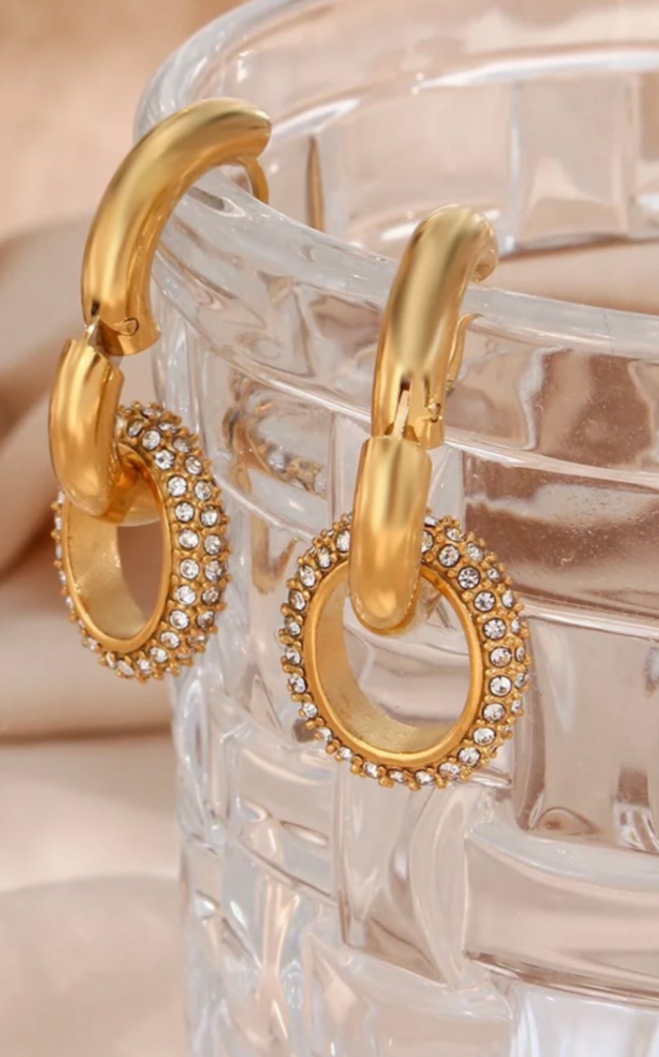 Bridget Cubic Zirconia Hoop Earrings